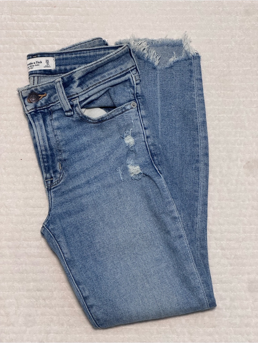 Abercrombie & Fitch Light Blue Skinny Distressed Jeans